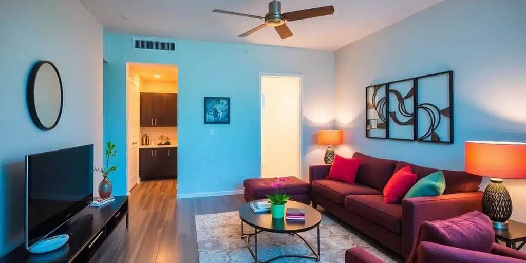 Elegant apartment with modern decor and a welcoming atmosphere.